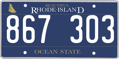 RI license plate 867303
