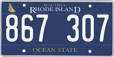 RI license plate 867307