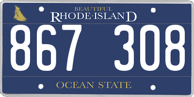 RI license plate 867308