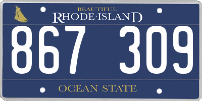 RI license plate 867309
