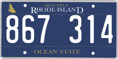 RI license plate 867314