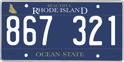RI license plate 867321