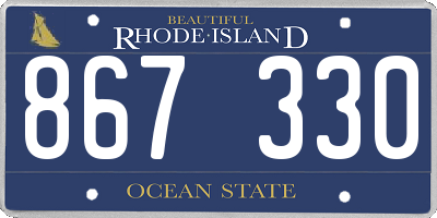 RI license plate 867330