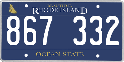 RI license plate 867332