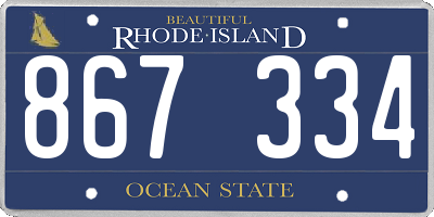 RI license plate 867334