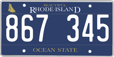 RI license plate 867345
