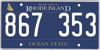 RI license plate 867353