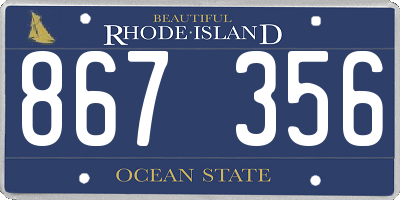 RI license plate 867356