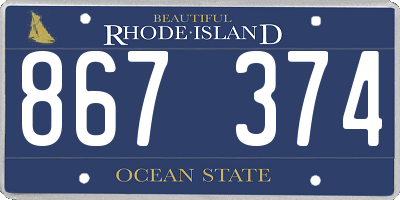 RI license plate 867374