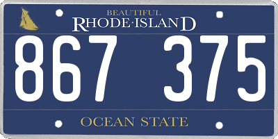 RI license plate 867375