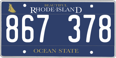 RI license plate 867378