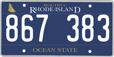 RI license plate 867383