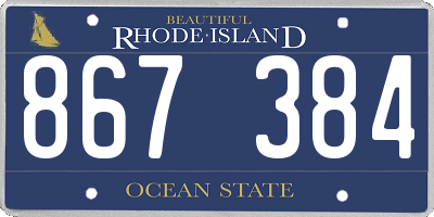 RI license plate 867384
