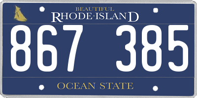 RI license plate 867385