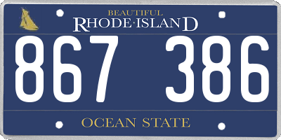 RI license plate 867386