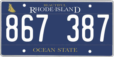RI license plate 867387