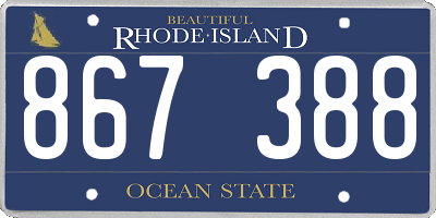 RI license plate 867388