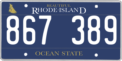 RI license plate 867389