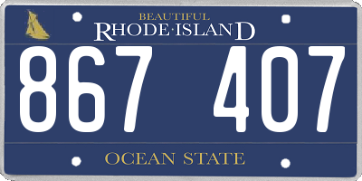 RI license plate 867407