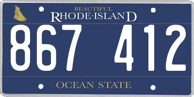 RI license plate 867412