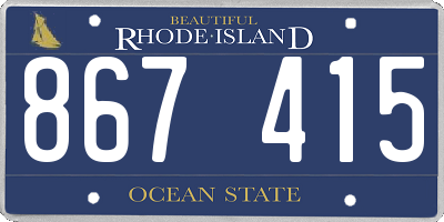 RI license plate 867415