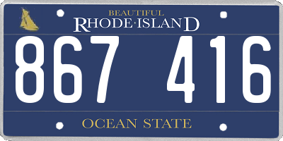 RI license plate 867416