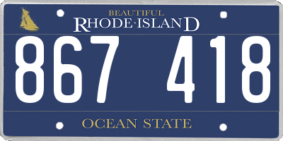 RI license plate 867418