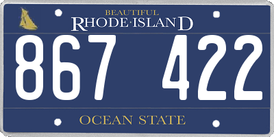 RI license plate 867422