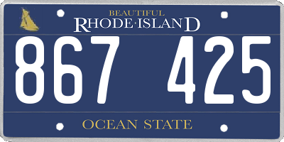 RI license plate 867425