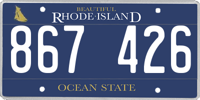 RI license plate 867426