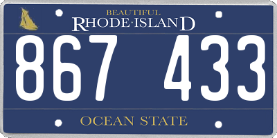 RI license plate 867433