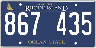 RI license plate 867435