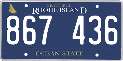 RI license plate 867436