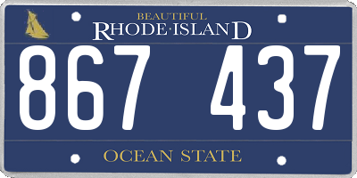 RI license plate 867437