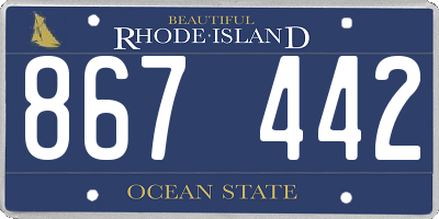 RI license plate 867442