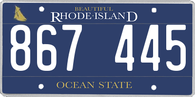 RI license plate 867445