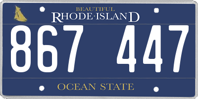 RI license plate 867447