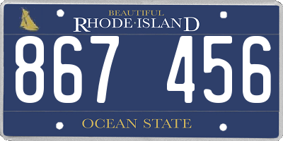 RI license plate 867456