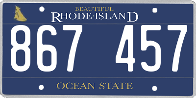 RI license plate 867457