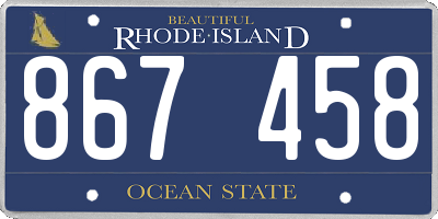 RI license plate 867458