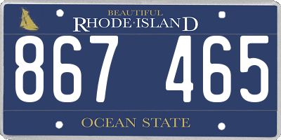 RI license plate 867465