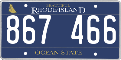 RI license plate 867466