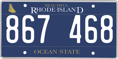 RI license plate 867468