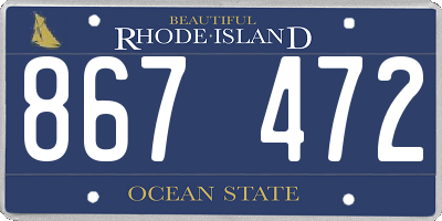RI license plate 867472