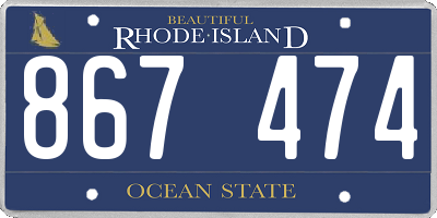 RI license plate 867474