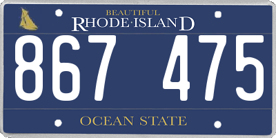 RI license plate 867475