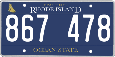 RI license plate 867478