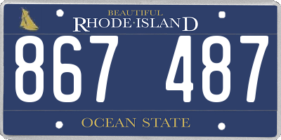 RI license plate 867487
