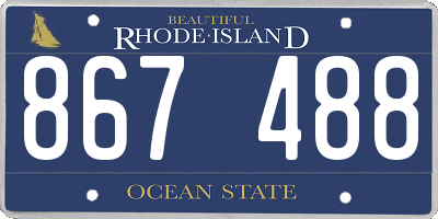 RI license plate 867488