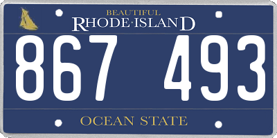 RI license plate 867493